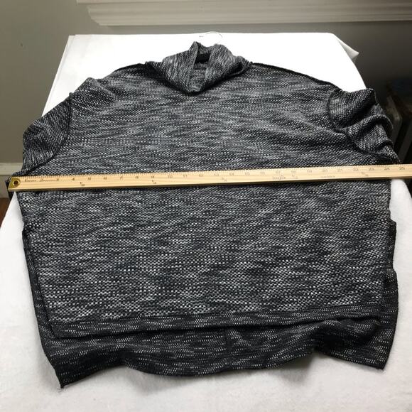 We the free sm black and white knit cowl neck flare sleeves side slits pullover - Picture 10 of 12